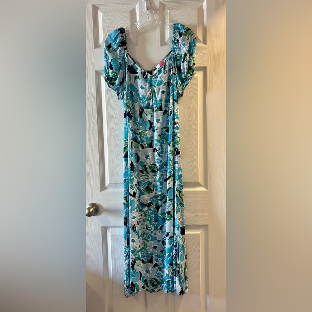 LOFT | maxi floral dress with slit on the side (Size 12)